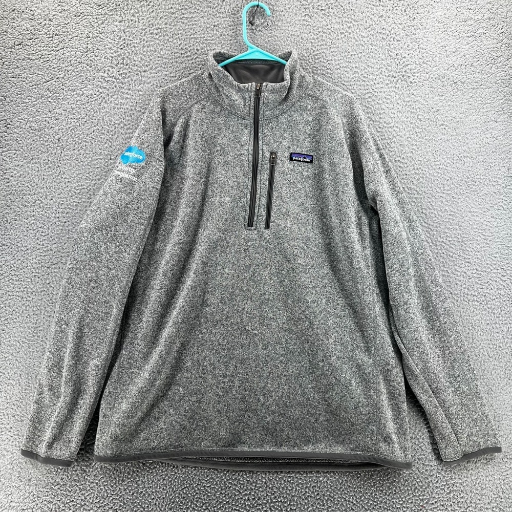Patagonia Better Sweater 1/4 Zip Fleece Pullover Men‎ 2XL Gray Salesforce Logo